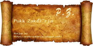 Pukk Zakária névjegykártya